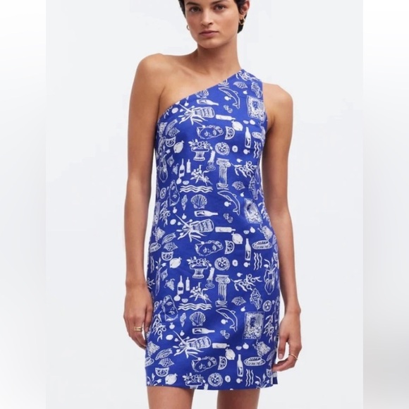 Lisa Says Gah Dresses & Skirts - Madewell x Lisa Says Gah! One-Shoulder Blue Dress - Size 10